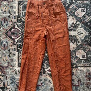 Linen High Waist Cropped Length Dress Pants - XS Madewell